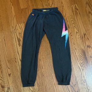 Aviator nation rainbow lightning bolt sweatpants